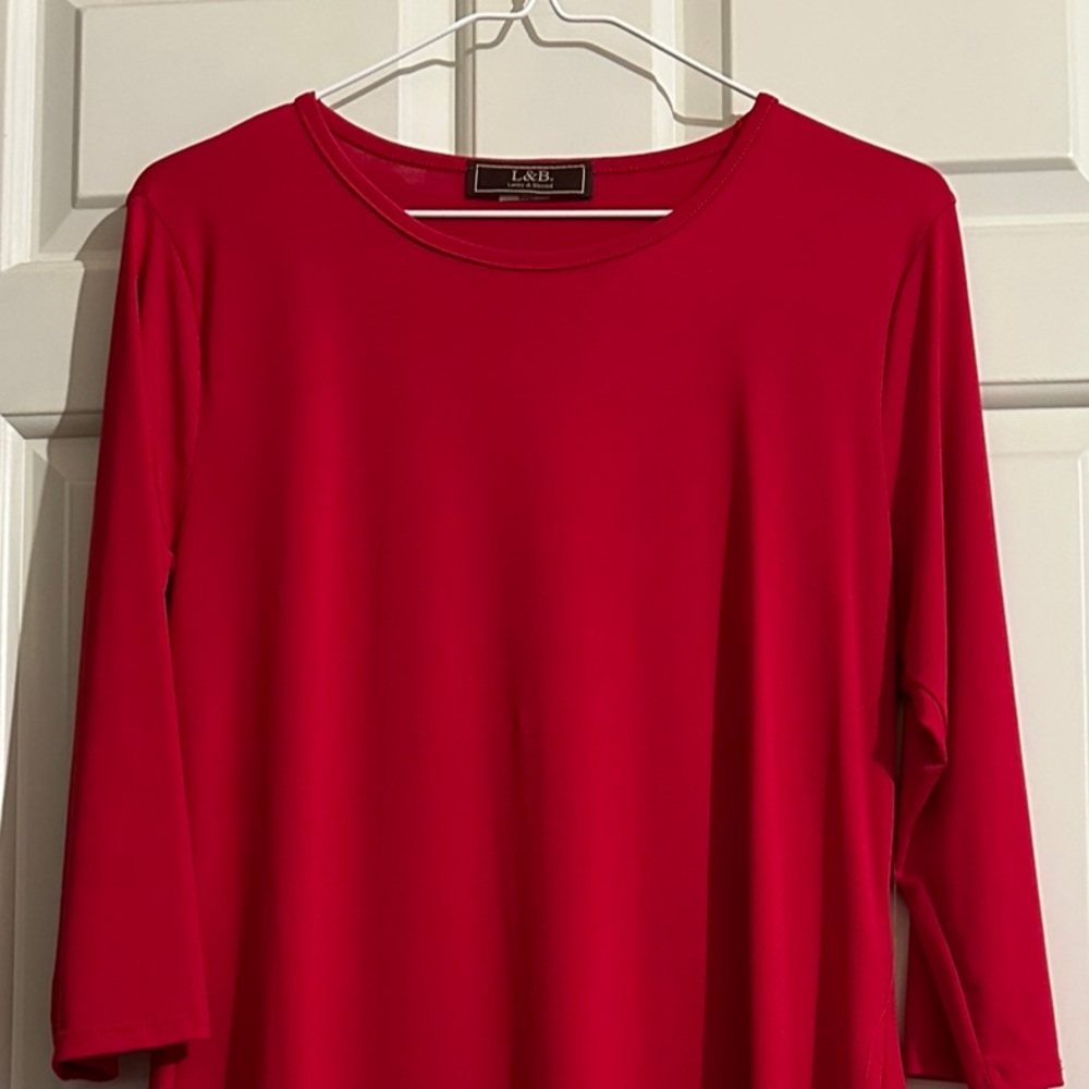 L&B brand; red tunic or dress; size medium